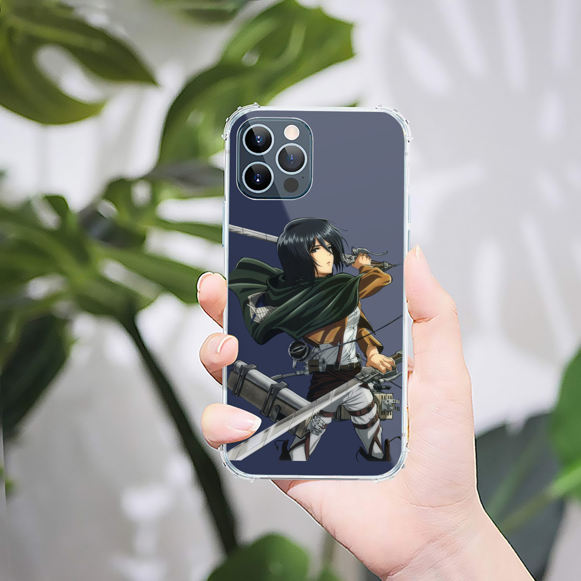 （画像用） 進撃の巨人 ミカサ·アッカーマン Attack on Titan Mikasa Ackerman 【iPhone 12シリーズ対応】透明スマホケース（クリアソフトケース）